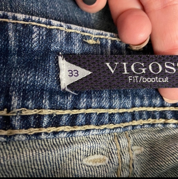 Vigoss Distressed Bootcut Jeans Flap Pocket A72 - Picture 7 of 9